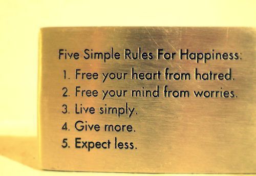 Five Rules for Happiness