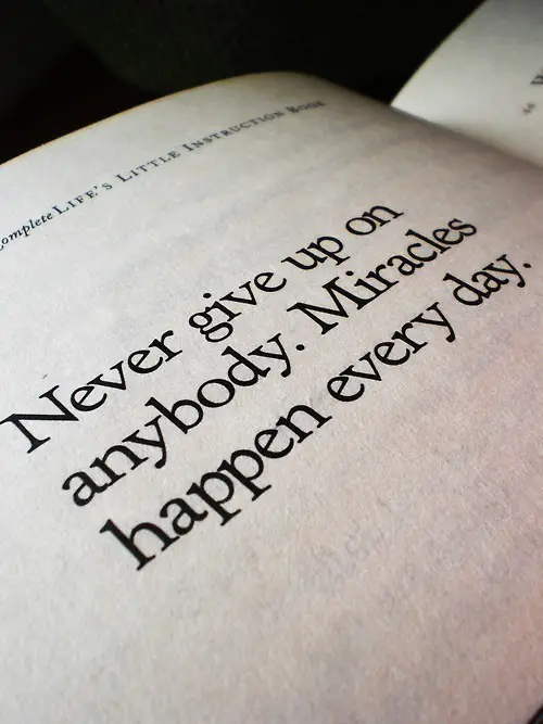 never give up on anybody